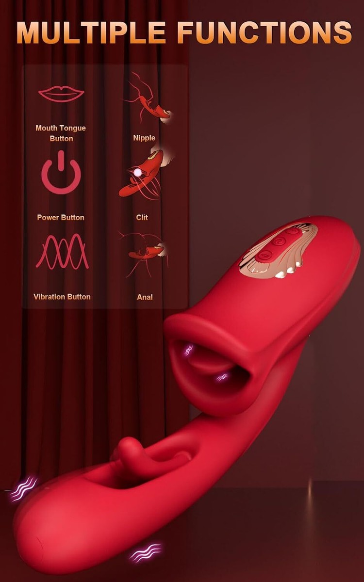 Flapping Vibrating Licking Clitoral G Spot Vibrator Tongue Sex Toy For  Women USA