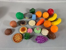 FISHER PRICE LOT OF 24 VINTAGE FOODS 80s  90s FRUITS VEGETABLES ICE CREAM PIZZA