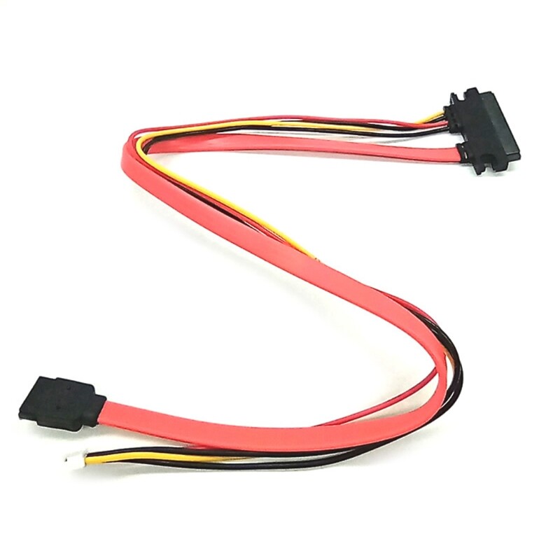 SATA 22 Pin Male To SATA III 7 Pin And 15 Pin SATA Female Adapter Cable - 12 Inches - Micro SATA Cables