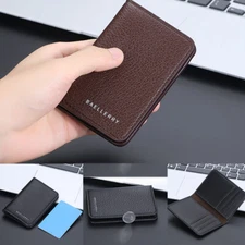 Slim Leather Credit Card Case Wallet Holder ID Wallets Front Pocket Bifold Purse