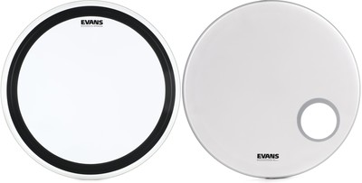 Evans EMAD2 Clear Bass Batter Head - 24 inch + Evans BD24RGCW Value Bundle
