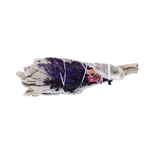 White Sage & Lavender with Clear Quartz Negativity Cleansing Dried Smudge Sticks