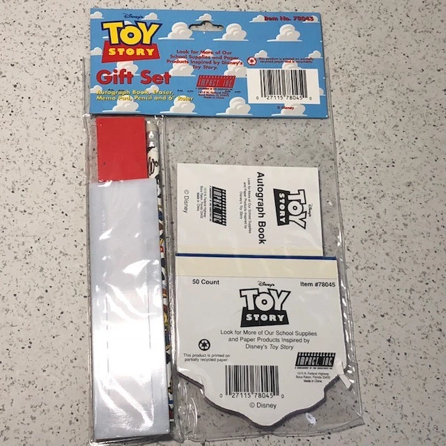 JUEGO DE REGALO TOY STORY BUZZ LIGHTYEAR WOODY WALT DISNEY BLOC DE NOTAS LÁPIZ LIBRO REGLA Foto 2 de 2