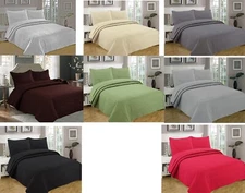 Bedspread Coverlet Reversible 3 Pcs Set Oversize Queen or King Size 8 Colors
