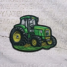 Green Tractor Patch - Iron-on Applique for Children Farm Equipment Decorative 