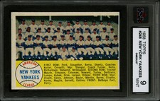 1958 TOPPS BASEBALL~#248~NEW YORK YANKEES TEAM/CHECKLIST-3rd SERIES~KSA 9 MINT