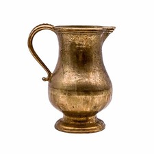 Secesyjny dzbanek z mosiądzu z uchwytem dzbanek wazon mosiądz solidny | wysokość 19 cm