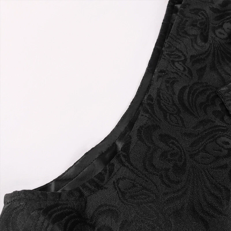 Chaleco Medieval Retro Gótico Chaleco Doble Pecho Jacquard Disfraces de Halloween Foto 3 de 4