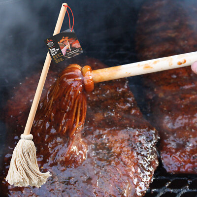 Better Grillin BBQ Mop & Brush, 16'' Handle, For Sauces, Marinades, Barbecue