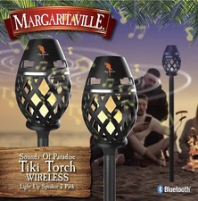 Margaritaville Tiki Torch - Waterproof Bluetooth Speaker,Portable Party (2 Pack)