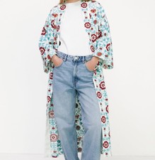 Zara Embroidered Kimono S Oversize More 12 14 New Tags
