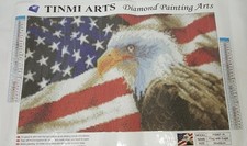 DIAMOND PAINTING KIT FLAG WITH AMERICAN BALD EAGLE 50 X 33 CM ADULTS