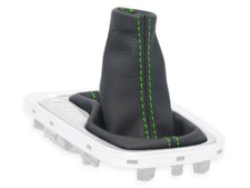 SCHALTMANSCHETTE FUR HYUNDAI KONA automatik 2017-2023 SCHALTSACK LEDER NAHT GRUN