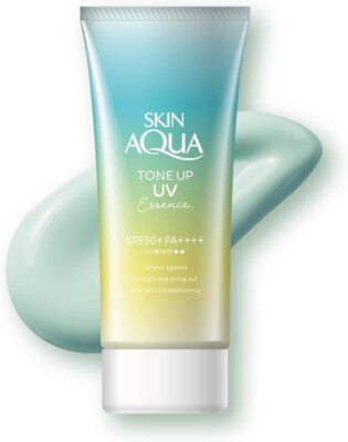 ROHTO SKIN AQUA TONE UP UV ESSENCE 80g Sonnencreme LSF50+ PA++++ mintgrün