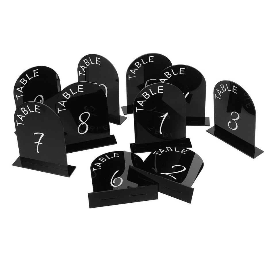 10Pcs Self Standing Black Acrylic Table Signs for Wedding Reception ...