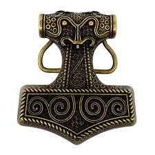 Belt Buckle Thor's Hammer Viking Celtic Raven Skane Metal Bronzed Buckle Only