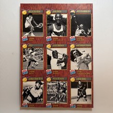 1990 Sports Illustrated for Kids Uncut 9 Card Sheet Ruth Owens Wilt Pele Jackie
