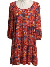 PIONEER WOMAN Multicolor Floral Tiered Pullover A-Line Dress Women  s Size S