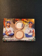 2025 Topps Holiday Dual Relics 25/99 Francisco Lindor/Juan Soto # DPR-LS Mets
