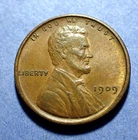 1909-VDB Lincoln cent  Borderline Uncirculated
