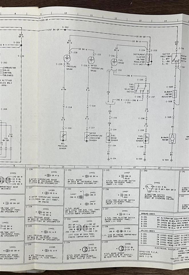 Ford Bronco 1977 plegable diagrama de cableado eléctrico esquema original OEM 77 Foto 4 de 4