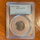 1909-S VDB Lincoln Wheat Small Cent 1C PCGS AU58 BN Bronze Business Strike