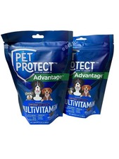 Pet Protect Dog Multivitamin Vet Formulated Daily Supplement 2 Pack Exp 07/2027