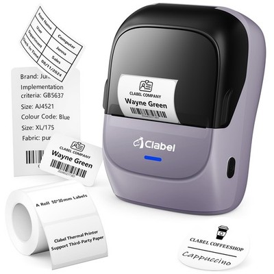 Label Maker Machine with Tape 221B Inkless Label Printer Handheld Barcode Pri...