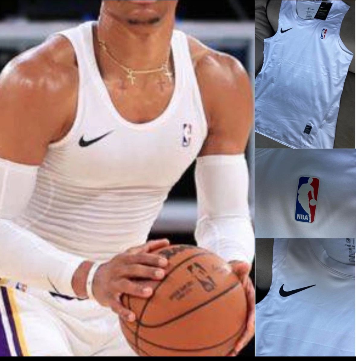 NIKE PRO NBA Team Issue Compression Tank BLACK and WHITE Shirt