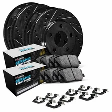 R1 Concepts Whth2 63034 R1 Brake Rotors   D S   Black W  Euro Ceramic Pads