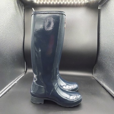 Hunter Original Tour, Tall, Rubber Boots, Navy Gloss Size 6 WFT1026RGL