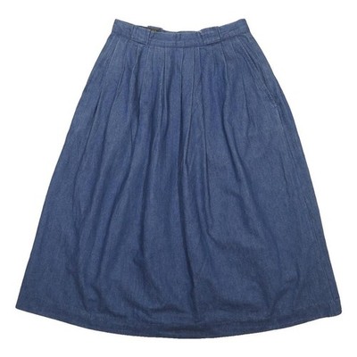 EDDIE BAUER Damen Blaue Jeans Midi Rock Falten Baumwolle M Classic Casual