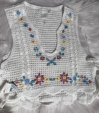 House of Harlow 1960 Crochet Vest One Size Wh...