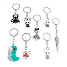 8PCS Hollow Knight: Silksong Metal Keychain Game Cosplay Jewelry Key Chain