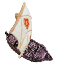 Vintage-Style Miniature Wooden Boat Model – Handcrafted Nautical Decor