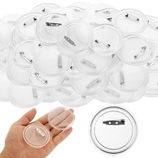 100 PCS Blank Button Pins 2.25 Inch/58mm DIY Photo Clear Buttons Maker Crafts