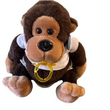 R Dakin Baby Hugo Monkey Plush 1985 w/ Ear Tag, Pacifier, T shirt  Diaper