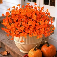 Artificial Fall Flowers 10 Bundles Fake Faux Fall Flowers UV Resistant Decor