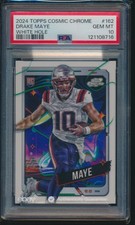 PSA 10 DRAKE MAYE 2024 Topps Cosmic Chrome WHITE HOLE REFRACTOR RC GEM MINT