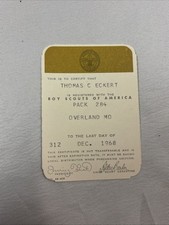 BSA Boy Scouts Of America Camp Ranger Card Evanston- Overland MO Pack 284 1968