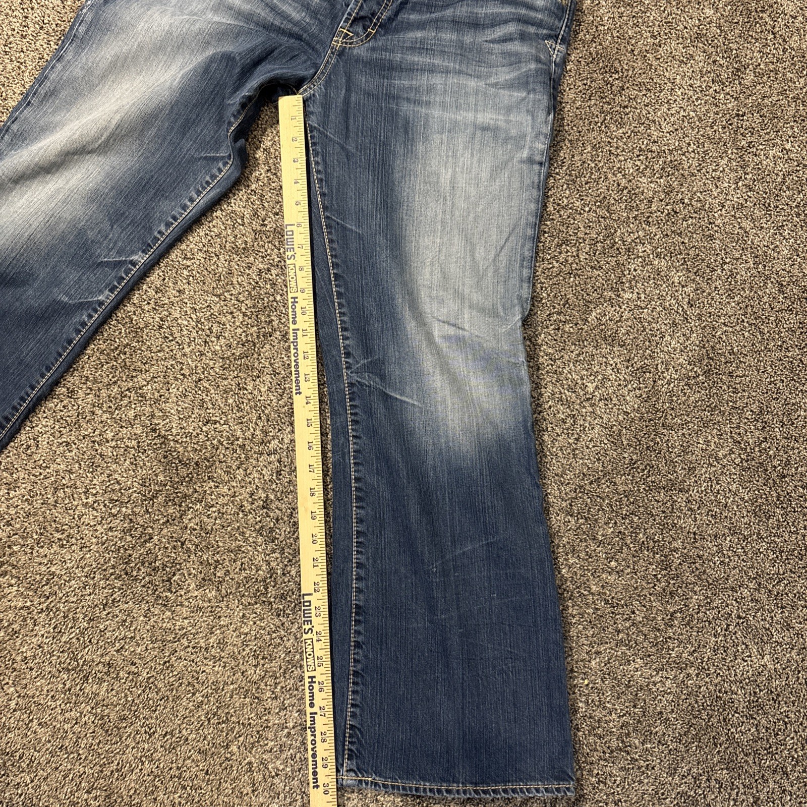 BKE Tyler Jeans Mens 36x31 Straight Leg Blue Actual (35 X 30 ) - View 8
