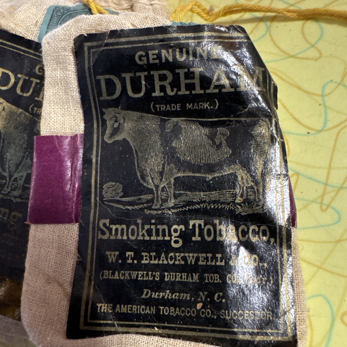 Antique Tobacco Pouch Lot Dukes Mixture And Durham 1930s 6 Each Old As Is