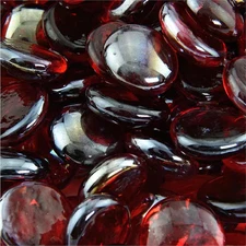 10 Lbs. Semi-Reflective Ruby Fire Glass Beads for Indoor and Outdoor Fire Pits o