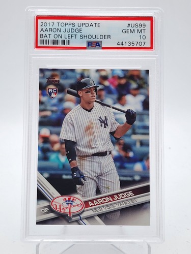 AARON JUDGE 2017 TOPPS UPDATE BAT ON LEFT SHOULDER ROOKIE RC PSA 10 Q3963-2