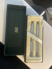 Vintage Chrome Ball Point Cross Pen and Pencil Set in Box