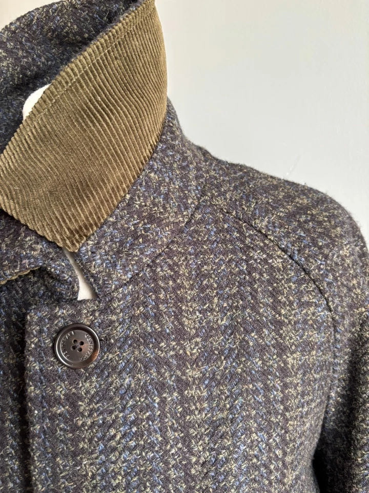 100% wool trench COAT 40 Italian cashmere tweed GENTSPACE overcoat quality - Image 2 of 4