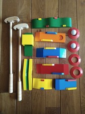 Minigolf für Kinder **aus Holz** - für 2 Spieler - 16 Teile !!!