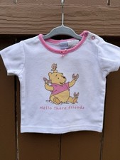 Vintage Disney Baby Winnie The Pooh Butterfly Shirt Pink Trim 6-9M Y2K