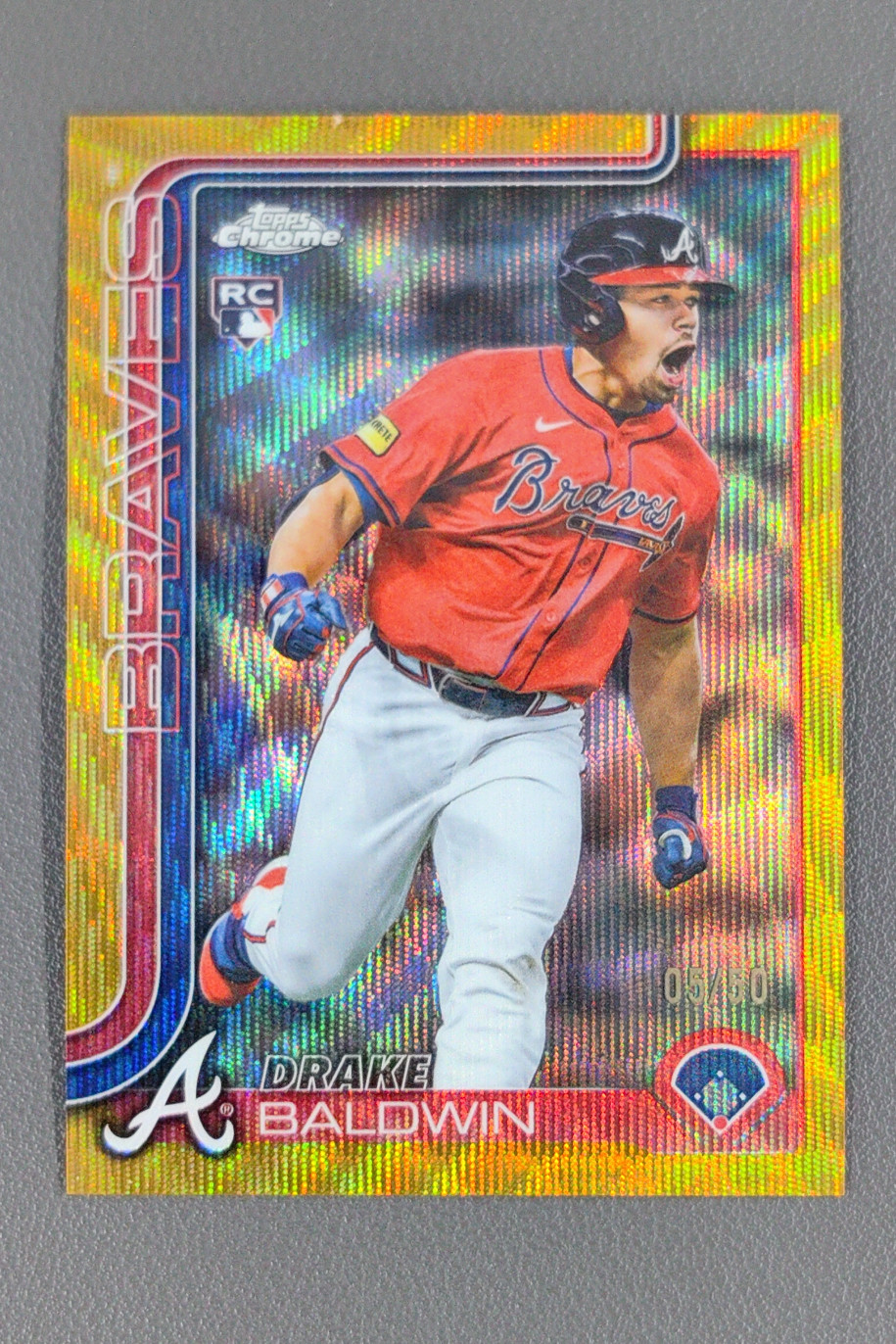 2025 Topps Chrome Update Drake Baldwin Gold Wave Refractor RC /50 #USC96