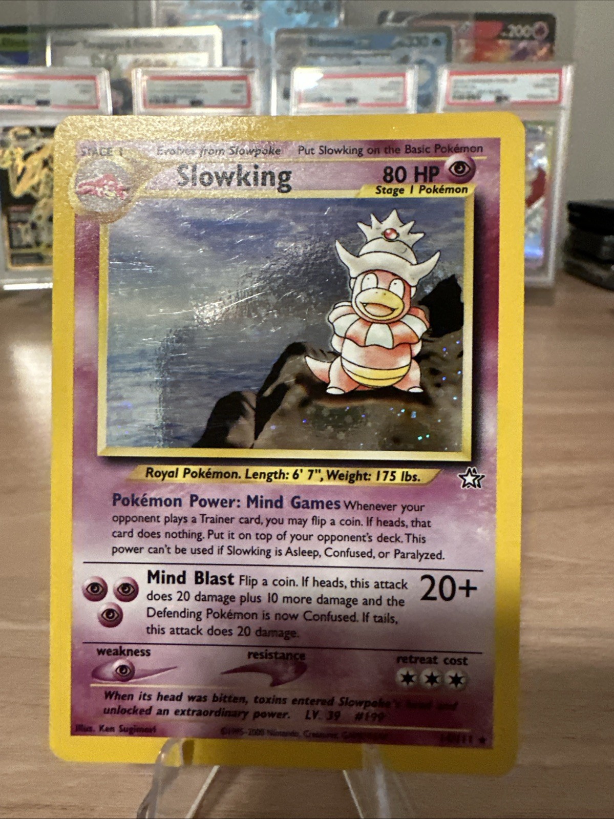 Pokemon Slowking 14/111 Holo Neo Genesis NM Condition SWIRL